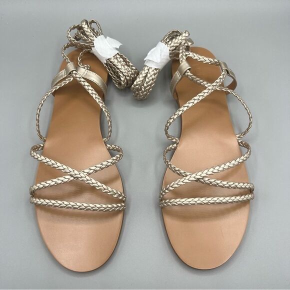 J. Crew Braided Ankle Wrap Sandals - Picture 2 of 4
